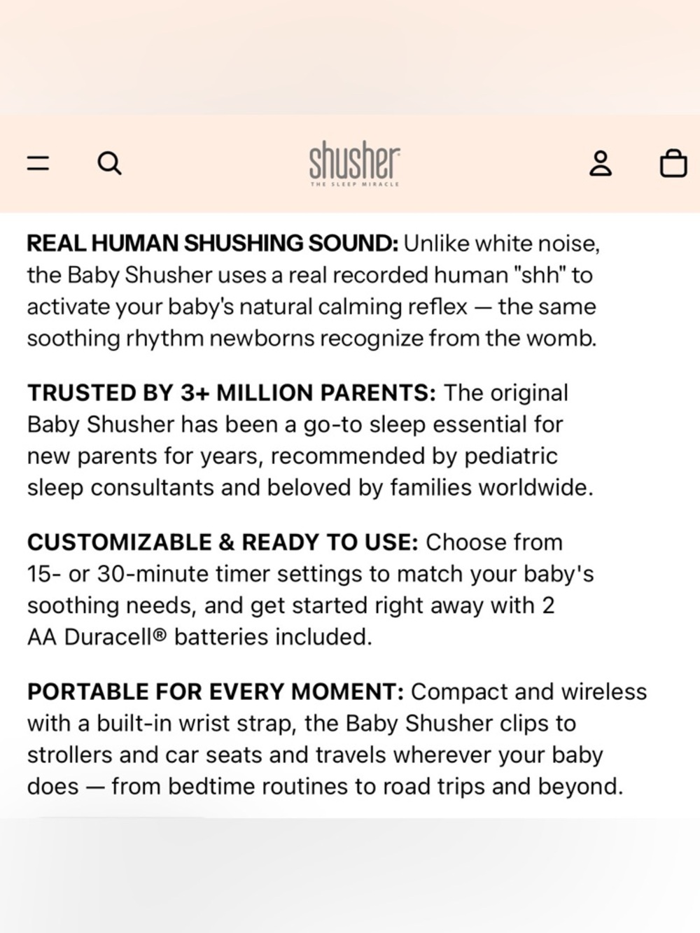 Baby Shusher Sound Machine NWOT - Picture 3 of 3